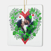 メリークリスマススイートハート |ハートの写真 セラミックオーナメント (左)