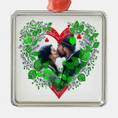 メリークリスマススイートハート |ハートの写真 メタルオーナメント (正面)