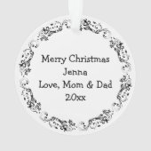 メリークリスマススイートバタフライホリデーキープサケ オーナメント (裏面)