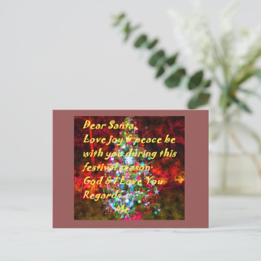 メリークリスマススイートラブギフトグラフィック文字アート シーズンポストカード (スタンド正面)