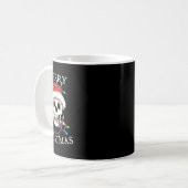 メリークリスマススカルスケルトン男性女性 コーヒーマグカップ (正面左)