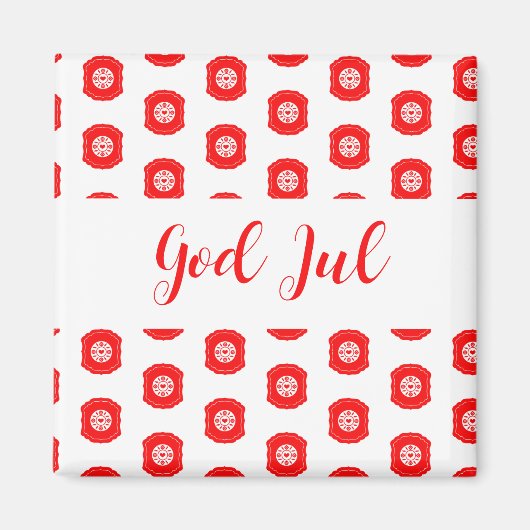 メリークリスマススカンジナビア柄ギフト マグネット (正面)