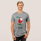 メリークリスマススキーサンタクロース冬季休暇 トライブレンドＴシャツ (正面全面)