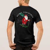 メリークリスマススキーパーソナライズされたサンタ トライブレンドＴシャツ (裏面)