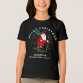 メリークリスマススキーパーソナライズされたサンタ トライブレンドTシャツ (正面)