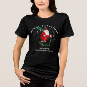 メリークリスマススキーパーソナライズされたサンタ トライブレンドTシャツ (正面)