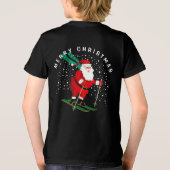 メリークリスマススキーパーソナライズされたサンタ トライブレンドＴシャツ (裏面)