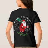 メリークリスマススキーパーソナライズされたサンタ トライブレンドTシャツ (裏面)