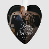 メリークリスマススクお洒落リプトのカスタム写真 オーナメント (正面)
