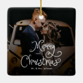 メリークリスマススクお洒落リプトのカスタム写真 セラミックオーナメント (裏面)