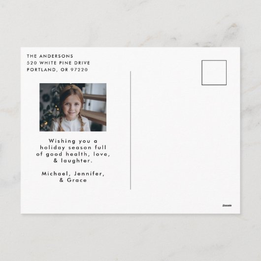 メリークリスマススクお洒落リプトの写真 シーズンポストカード (裏面)