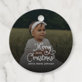 メリークリスマススクお洒落リプトベビー写真 フェイバータグ (正面)