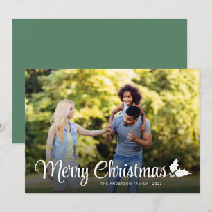 メリークリスマススクはっきりしたリプトのフルブリードフォト シーズンカード