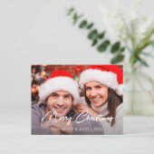 メリークリスマススクエレガントリットフォト2サイドデザイン シーズンポストカード (スタンド正面)