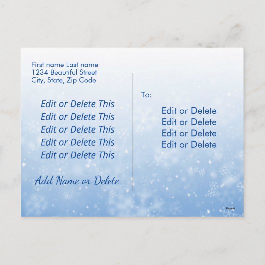 メリークリスマススクエレガントリットフォト2サイドデザイン シーズンポストカード (裏面)