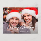 メリークリスマススクエレガントリットフォト2サイドデザイン シーズンポストカード (正面)