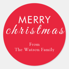 メリークリスマススクエレガントリットラウンドステッカー ラウンドシール