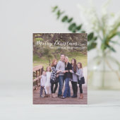 メリークリスマススクエレガントリプトタイポグラフィ写真 シーズンポストカード (スタンド正面)