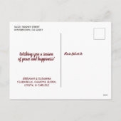 メリークリスマススクエレガントリプトタイポグラフィ写真 シーズンポストカード (裏面)