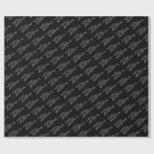 メリークリスマススクエレガントリプトタイポグラフィ ラッピングペーパー (フラット)