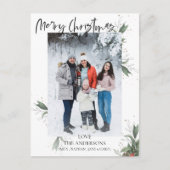 メリークリスマススクエレガントリプト写真クリスマス シーズンポストカード (正面)