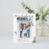 メリークリスマススクエレガントリプト写真クリスマス シーズンポストカード (スタンド正面)