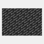 メリークリスマススクエレガントリプト文字 ラッピングペーパーシート (正面3)