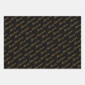 メリークリスマススクエレガントリプト文字 ラッピングペーパーシート (正面)