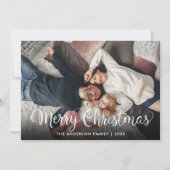 メリークリスマススクエレガントリプト雪片写真 シーズンカード (正面)