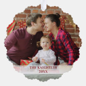 メリークリスマススクファンシーリットフォトカスタムカラー オーナメントカード (裏面)