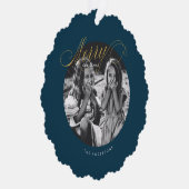 メリークリスマススクファンシーリプトモダン オーナメントカード (右)