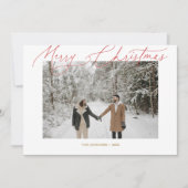 メリークリスマススクファンシーリプト写真ホリデーカード シーズンカード (正面)