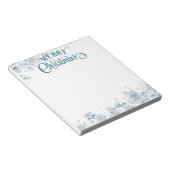 メリークリスマススクファンシーリプト雪と名前ギフトノート ノートパッド (アングル)