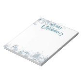 メリークリスマススクファンシーリプト雪と名前ギフトノート ノートパッド (回転)