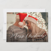 メリークリスマススクモダンリッスタイリッシュトのカップル写真 シーズンカード (正面)