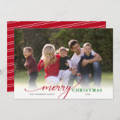 メリークリスマススクモダンリッミニマルト写真Holida シーズンカード (正面/裏面)