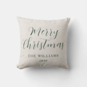メリークリスマススクモダンリプトカスタムファミリーベージュ クッション (正面)