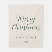 メリークリスマススクモダンリプトカスタムファミリー フリースブランケット (正面)