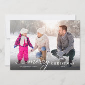 メリークリスマススクモダンリプト写真クリスマス シーズンカード (正面)