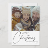 メリークリスマススクモダンリプト家族の写真 シーズンカード (正面)