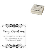 メリークリスマススクモダンリプト差出人住所 ラバースタンプ (押印)