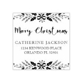 メリークリスマススクモダンリプト差出人住所 ラバースタンプ (インプリント)