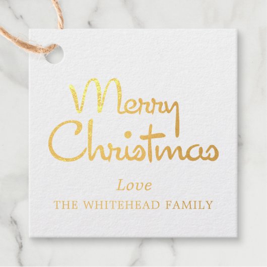 メリークリスマススクモダンリプト金ゴールド フェイバータグ (正面)