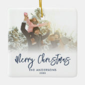 メリークリスマススクモダンリプト2写真 セラミックオーナメント (正面)