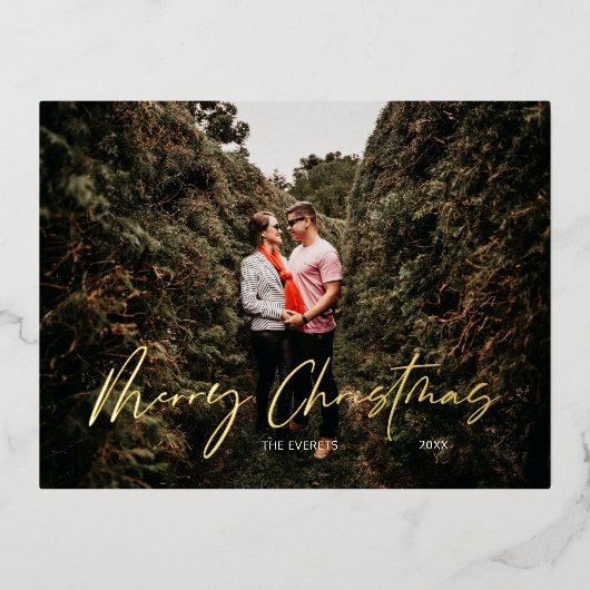 メリークリスマススクモダンリプト 箔シーズンポストカード (正面)