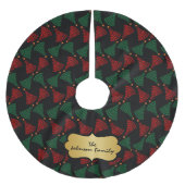 メリークリスマススクリブルツリーデザイン ブラッシュドポリエステルツリースカート (正面)