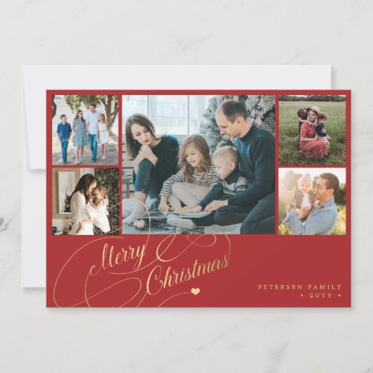 メリークリスマススクリプエレガントトコラージュ5枚 シーズンカード (正面)