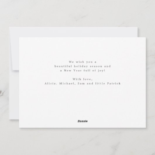 メリークリスマススクリプエレガントト赤い格子模様3枚 シーズンカード (裏面)