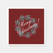 メリークリスマススクリプトかわいらしフェスティバル スタンダードカクテルナプキン (正面)