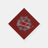 メリークリスマススクリプトかわいらしフェスティバル スタンダードカクテルナプキン (角)